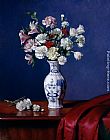 Mixed Bouqet in a Blue Danube Vase by Kirk Richards